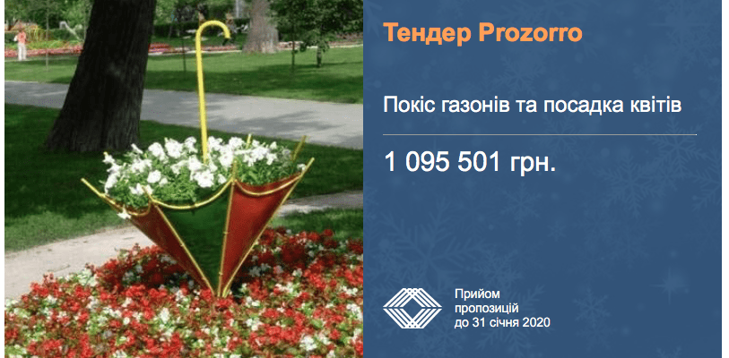 тендер стрижка газонів